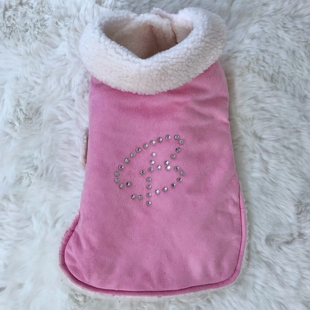 2005 Barbie Pet Pal Corp Pink Faux Suede Shearling Small Pet Sherpa Vest
